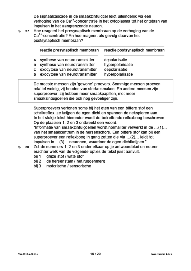 Opgaven examen VWO biologie 2019, tijdvak 2. Pagina 15