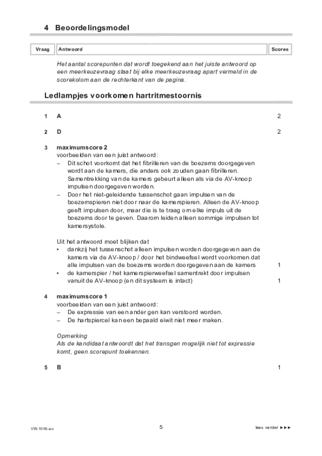 Correctievoorschrift examen VWO biologie 2021, tijdvak 1. Pagina 5