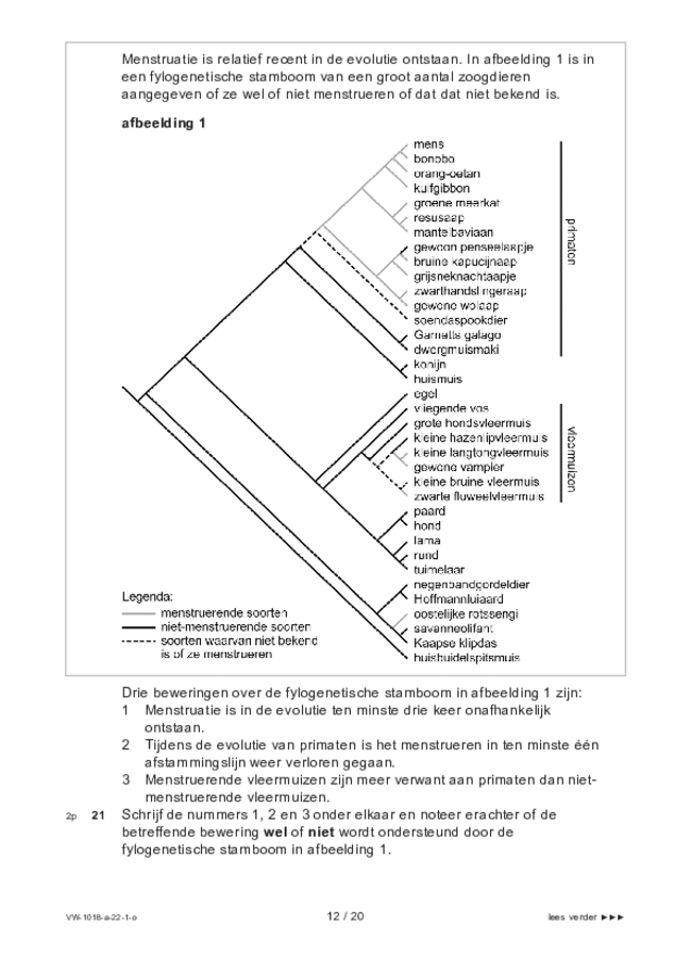 Opgaven examen VWO biologie 2022, tijdvak 1. Pagina 12