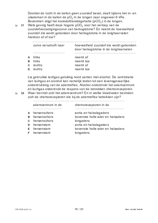 Opgaven examen VWO biologie 2022, tijdvak 1. Pagina 16