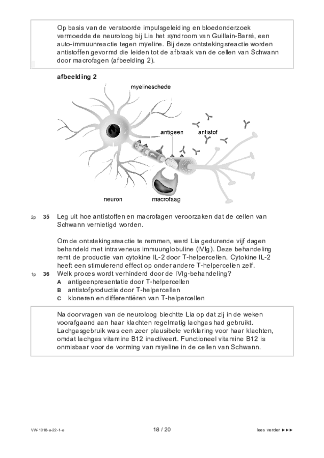 Opgaven examen VWO biologie 2022, tijdvak 1. Pagina 18