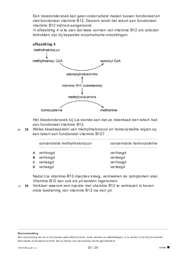 Opgaven examen VWO biologie 2022, tijdvak 1. Pagina 20
