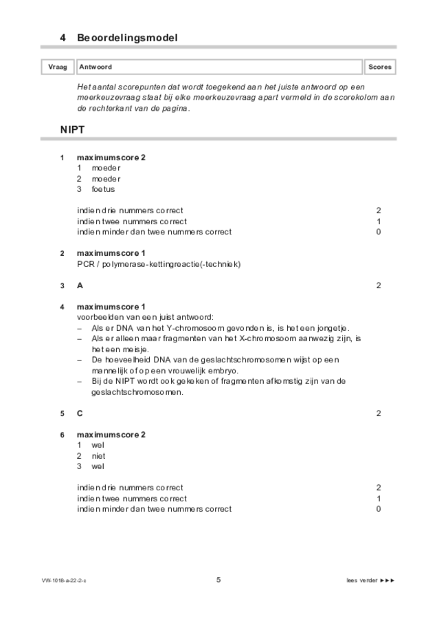 Correctievoorschrift examen VWO biologie 2022, tijdvak 2. Pagina 5