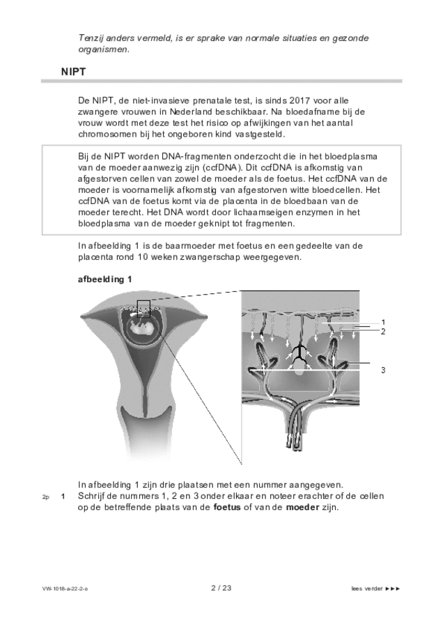 Opgaven examen VWO biologie 2022, tijdvak 2. Pagina 2