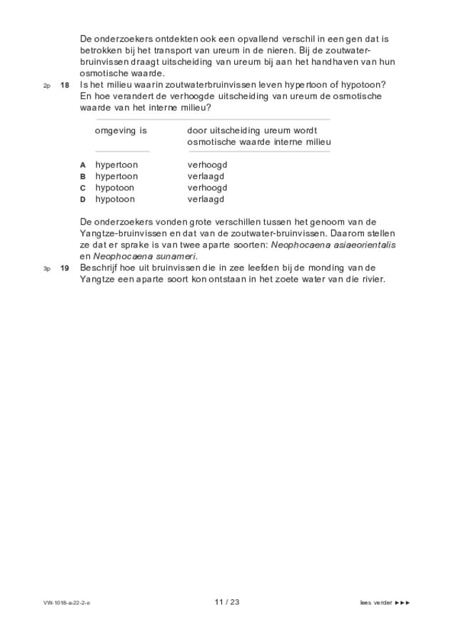 Opgaven examen VWO biologie 2022, tijdvak 2. Pagina 11