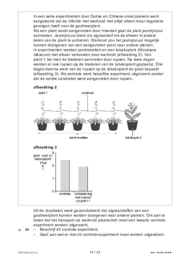 Opgaven examen VWO biologie 2022, tijdvak 2. Pagina 14