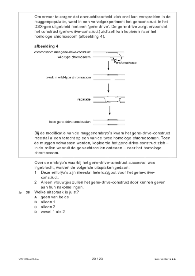 Opgaven examen VWO biologie 2022, tijdvak 2. Pagina 20