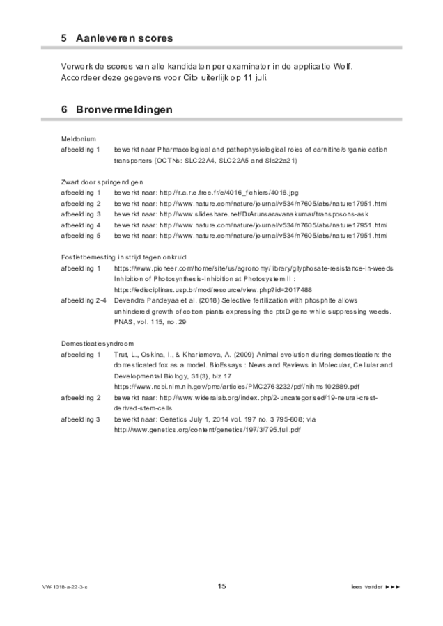 Correctievoorschrift examen VWO biologie 2022, tijdvak 3. Pagina 15