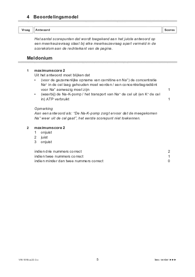 Correctievoorschrift examen VWO biologie 2022, tijdvak 3. Pagina 5