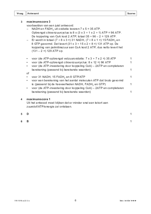 Correctievoorschrift examen VWO biologie 2022, tijdvak 3. Pagina 6