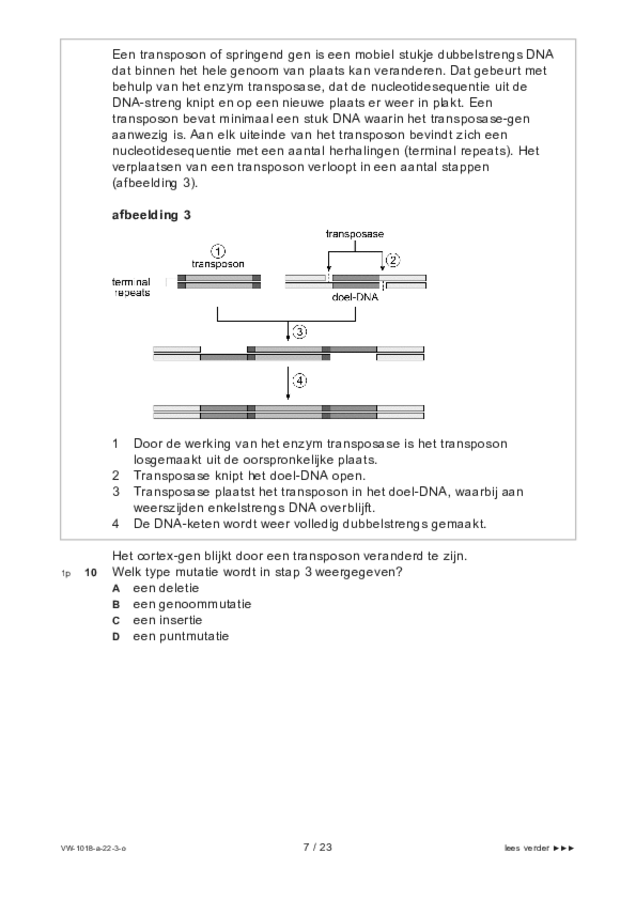 Opgaven examen VWO biologie 2022, tijdvak 3. Pagina 7