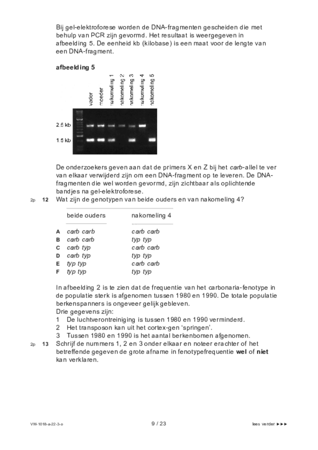 Opgaven examen VWO biologie 2022, tijdvak 3. Pagina 9