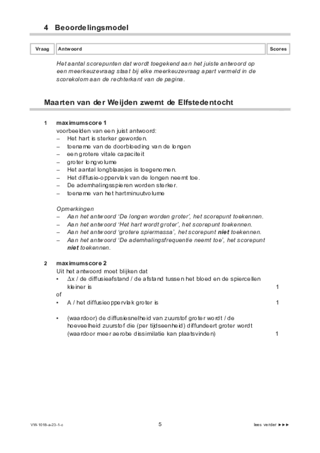 Correctievoorschrift examen VWO biologie 2023, tijdvak 1. Pagina 5