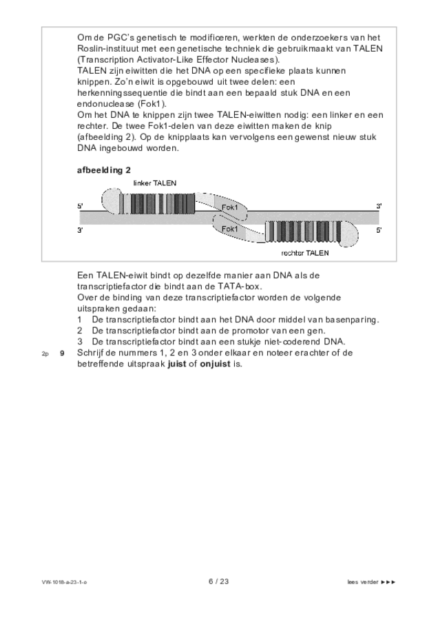 Opgaven examen VWO biologie 2023, tijdvak 1. Pagina 6