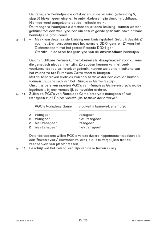 Opgaven examen VWO biologie 2023, tijdvak 1. Pagina 10