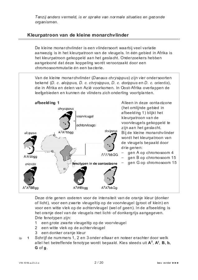 Opgaven examen VWO biologie 2023, tijdvak 2. Pagina 2