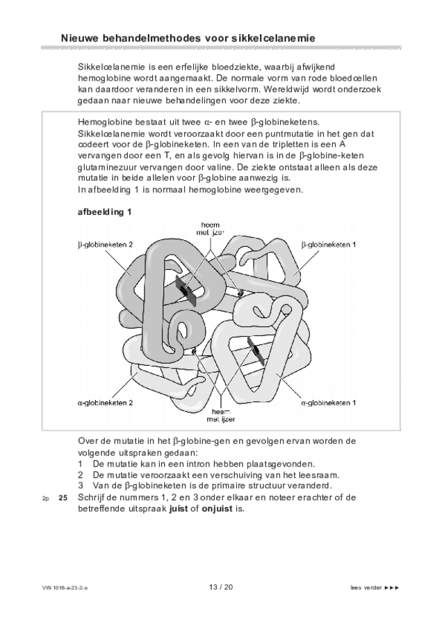 Opgaven examen VWO biologie 2023, tijdvak 2. Pagina 13