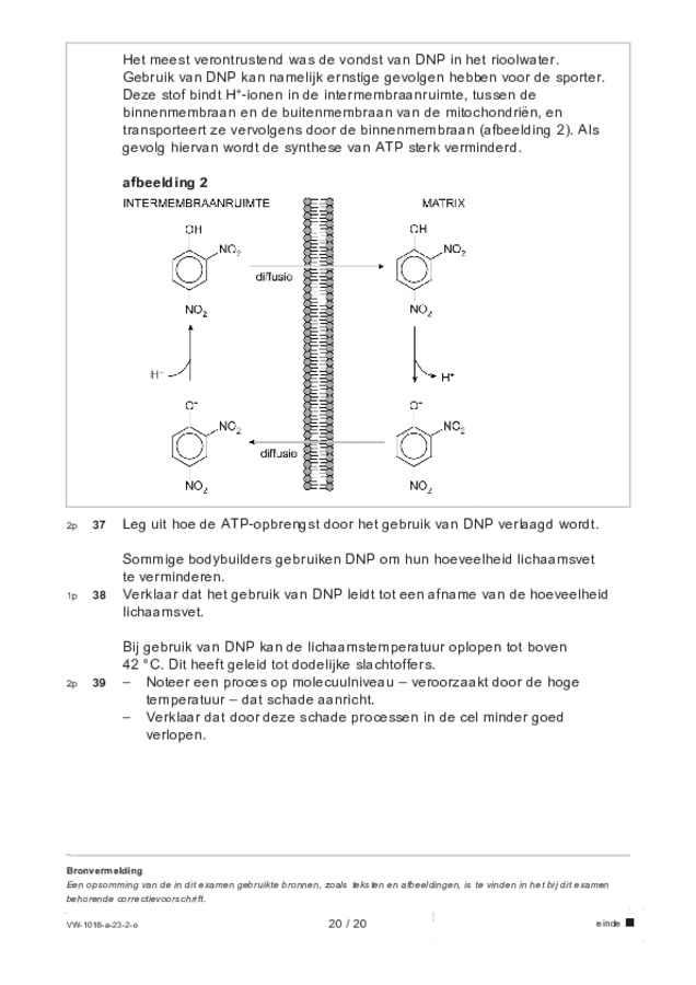 Opgaven examen VWO biologie 2023, tijdvak 2. Pagina 20