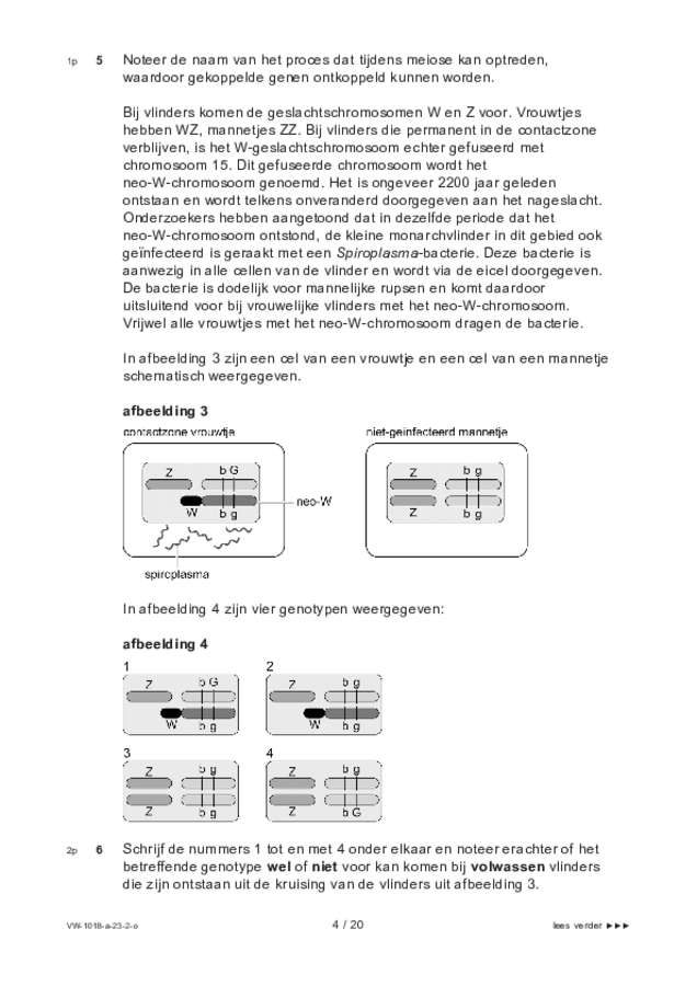 Opgaven examen VWO biologie 2023, tijdvak 2. Pagina 4