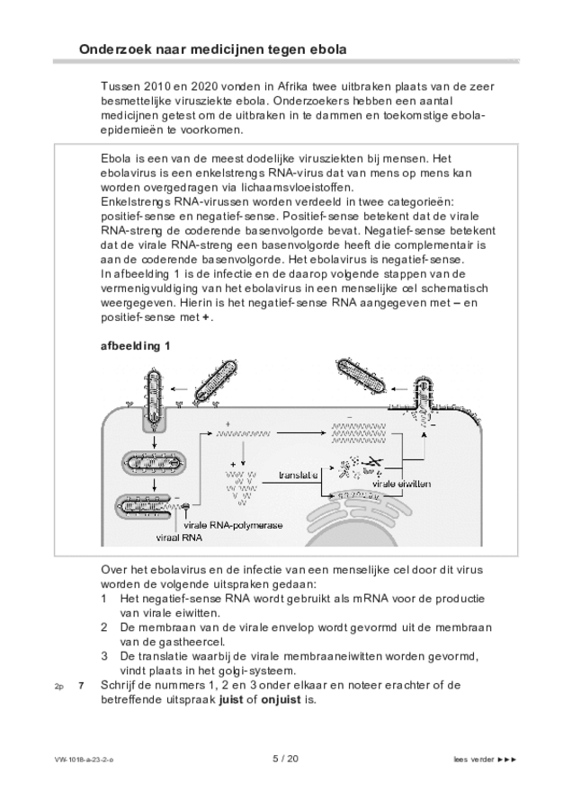 Opgaven examen VWO biologie 2023, tijdvak 2. Pagina 5