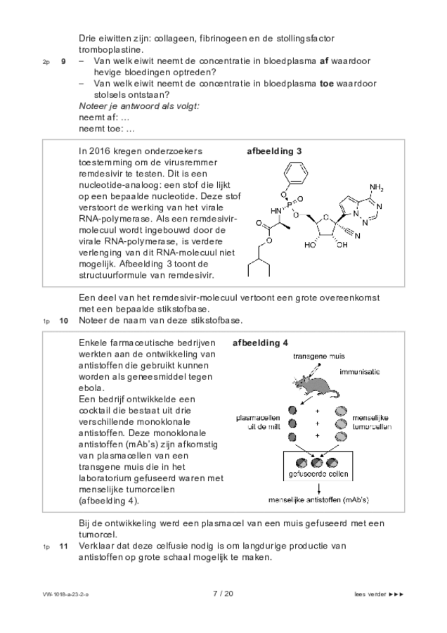Opgaven examen VWO biologie 2023, tijdvak 2. Pagina 7