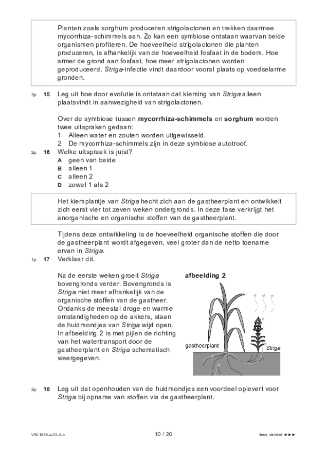 Opgaven examen VWO biologie 2023, tijdvak 2. Pagina 10