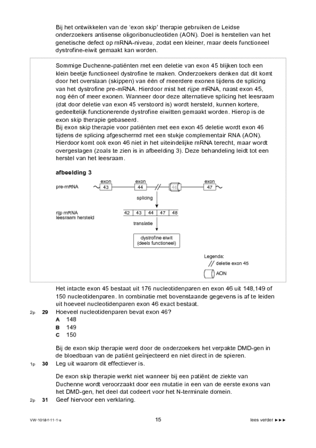 Opgaven examen VWO biologie 2011, tijdvak 1. Pagina 15