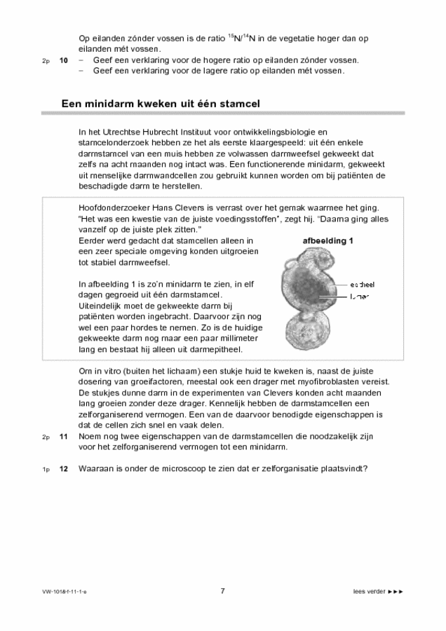 Opgaven examen VWO biologie 2011, tijdvak 1. Pagina 7