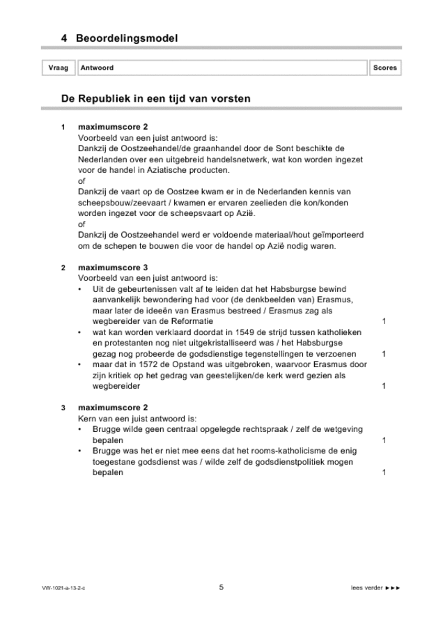 Correctievoorschrift examen VWO geschiedenis 2013, tijdvak 2. Pagina 5