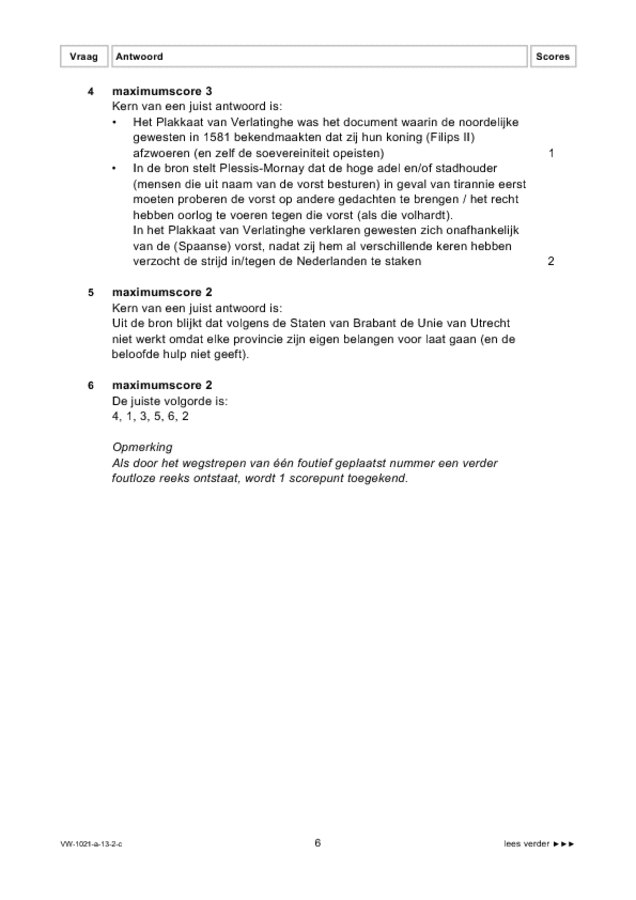 Correctievoorschrift examen VWO geschiedenis 2013, tijdvak 2. Pagina 6