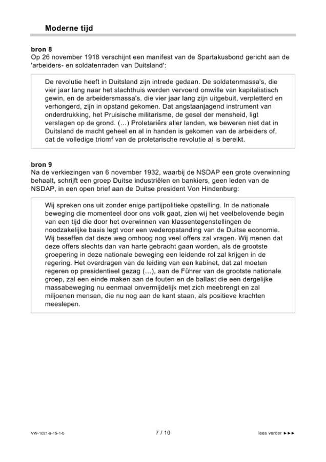 Bijlage examen VWO geschiedenis 2015, tijdvak 1. Pagina 7