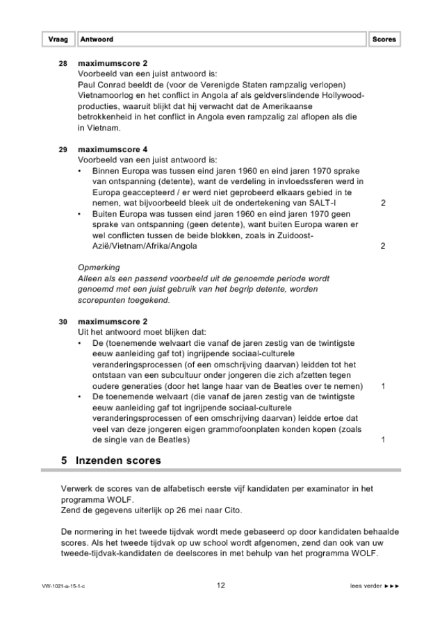 Correctievoorschrift examen VWO geschiedenis 2015, tijdvak 1. Pagina 12