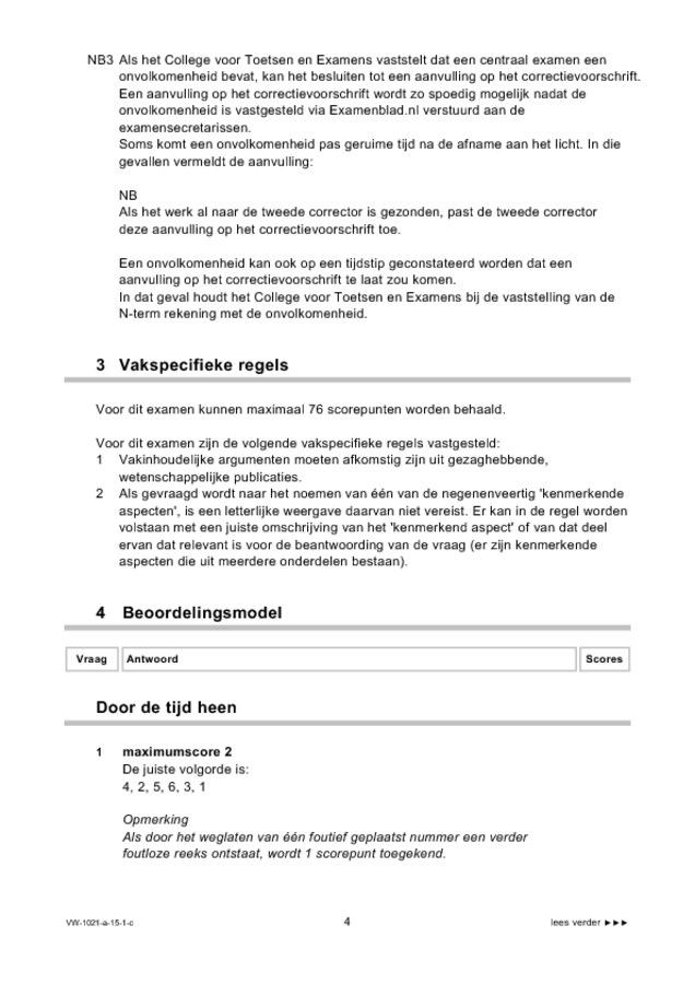 Correctievoorschrift examen VWO geschiedenis 2015, tijdvak 1. Pagina 4