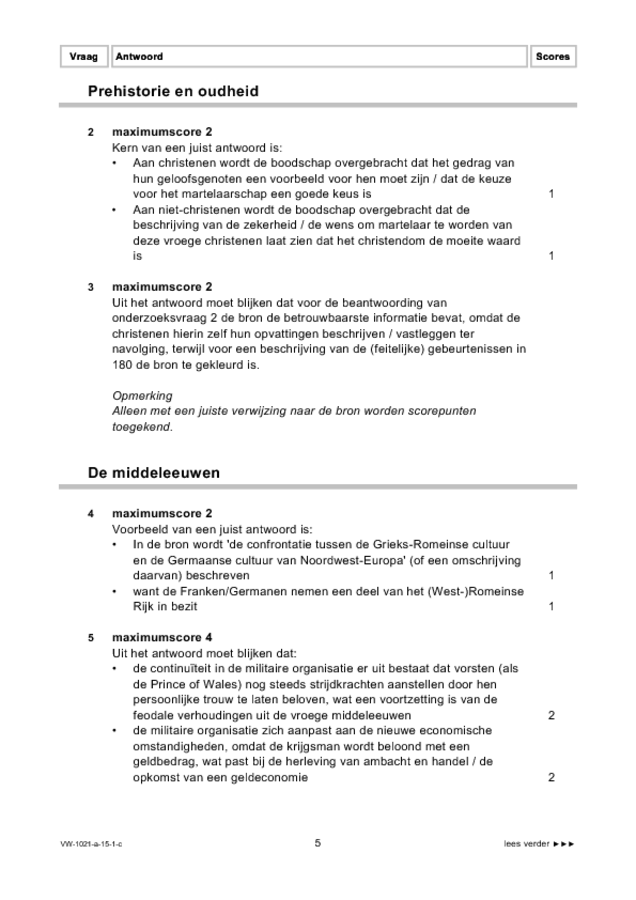 Correctievoorschrift examen VWO geschiedenis 2015, tijdvak 1. Pagina 5
