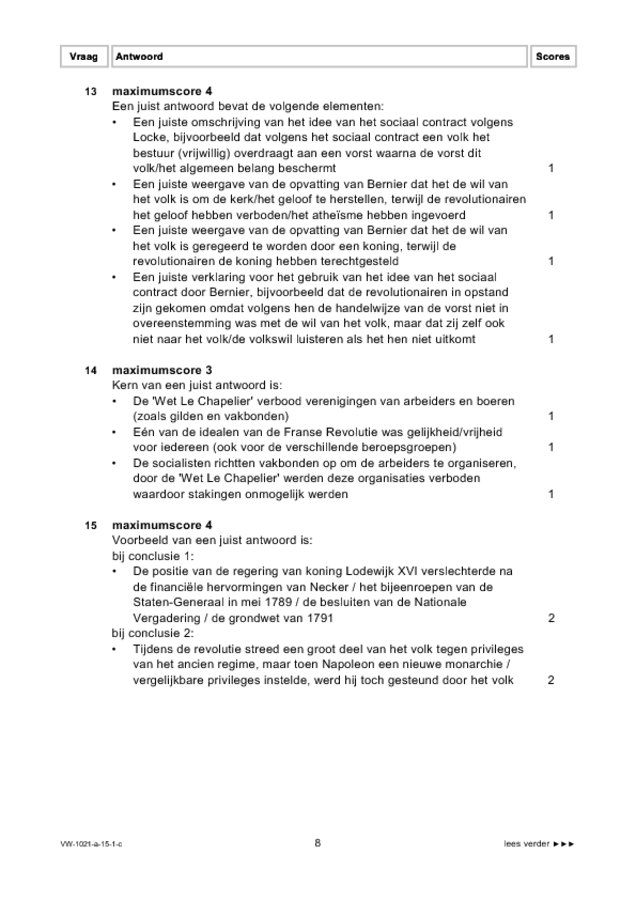 Correctievoorschrift examen VWO geschiedenis 2015, tijdvak 1. Pagina 8