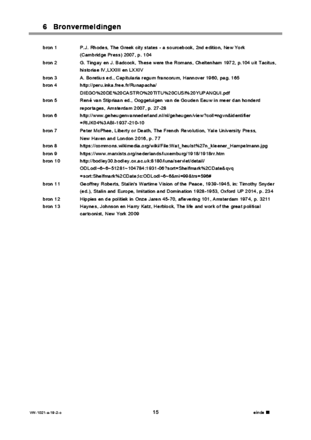 Correctievoorschrift examen VWO geschiedenis 2019, tijdvak 2. Pagina 15
