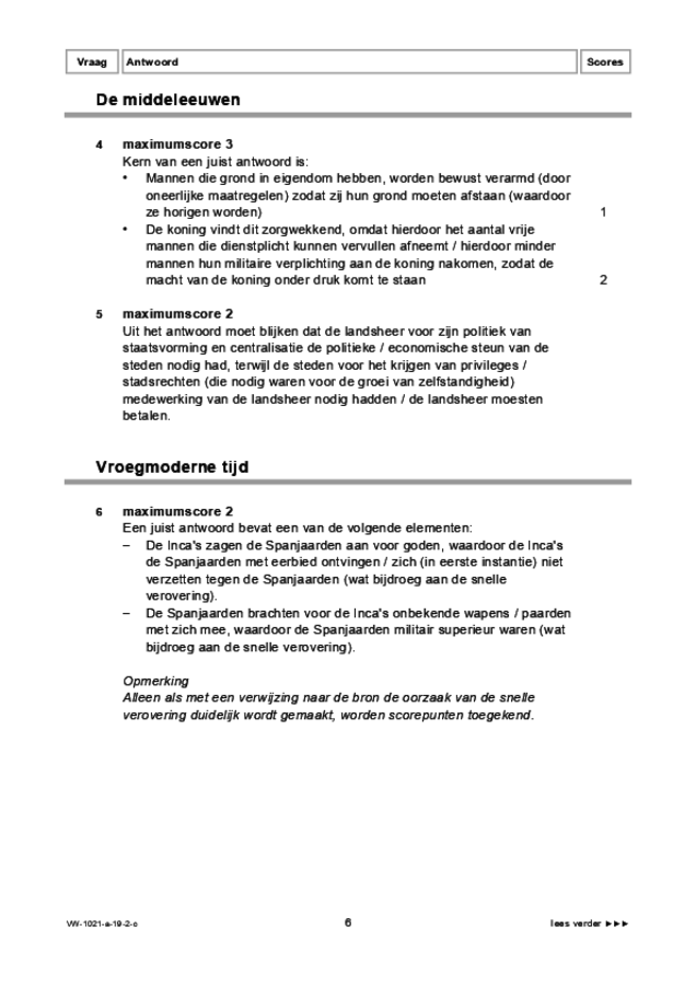 Correctievoorschrift examen VWO geschiedenis 2019, tijdvak 2. Pagina 6