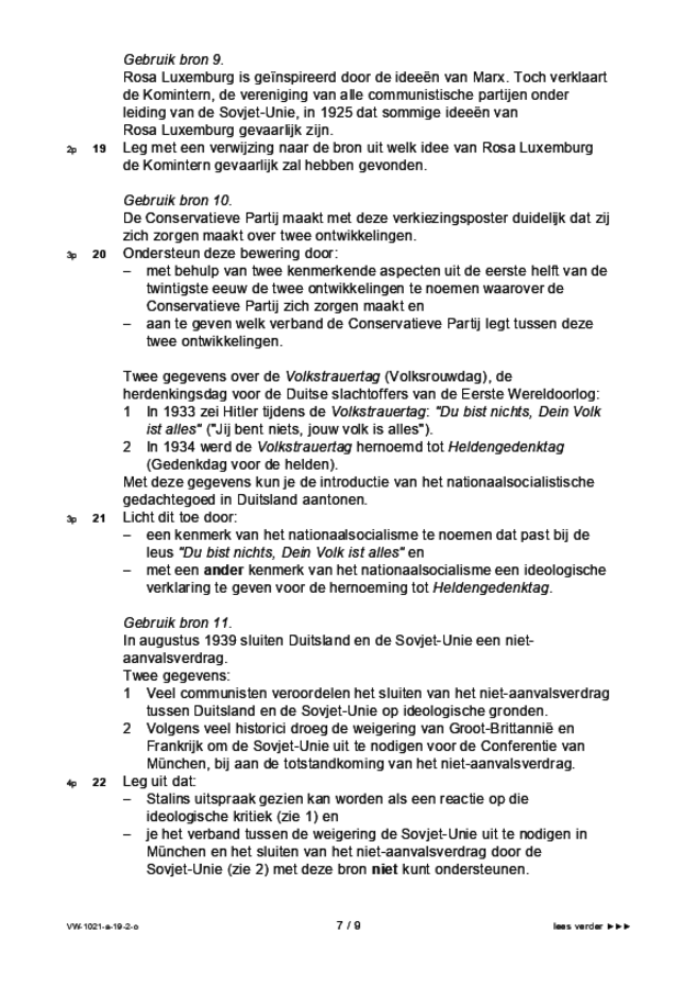 Opgaven examen VWO geschiedenis 2019, tijdvak 2. Pagina 7