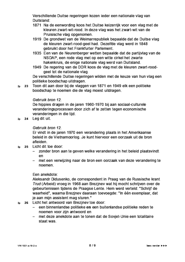 Opgaven examen VWO geschiedenis 2019, tijdvak 2. Pagina 8