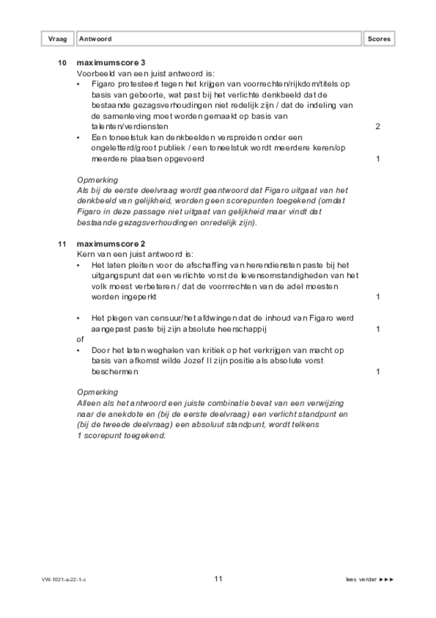 Correctievoorschrift examen VWO geschiedenis 2022, tijdvak 1. Pagina 11