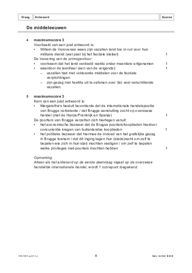 Correctievoorschrift examen VWO geschiedenis 2022, tijdvak 1. Pagina 8