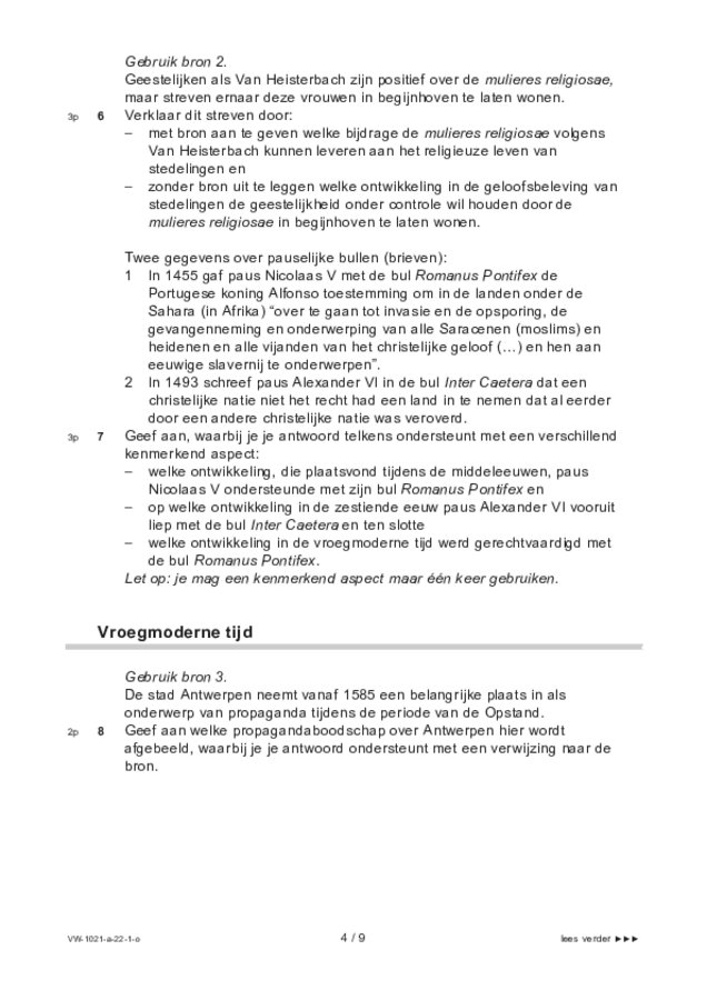 Opgaven examen VWO geschiedenis 2022, tijdvak 1. Pagina 4