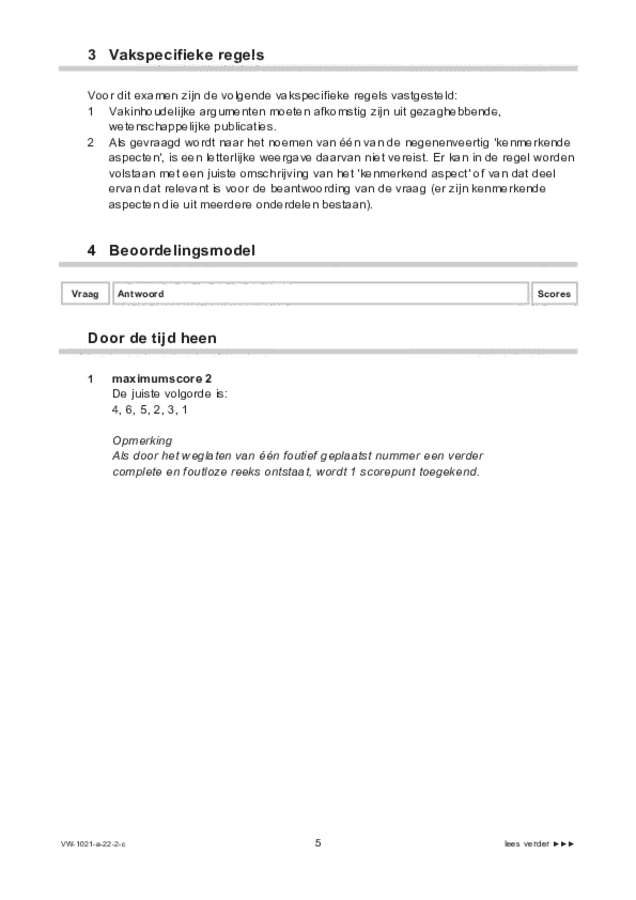 Correctievoorschrift examen VWO geschiedenis 2022, tijdvak 2. Pagina 5