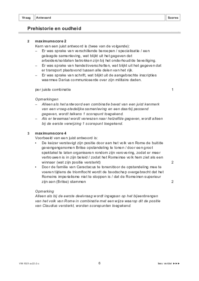 Correctievoorschrift examen VWO geschiedenis 2022, tijdvak 2. Pagina 6