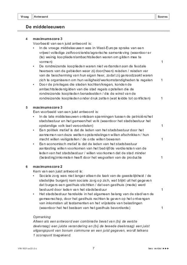 Correctievoorschrift examen VWO geschiedenis 2022, tijdvak 2. Pagina 7