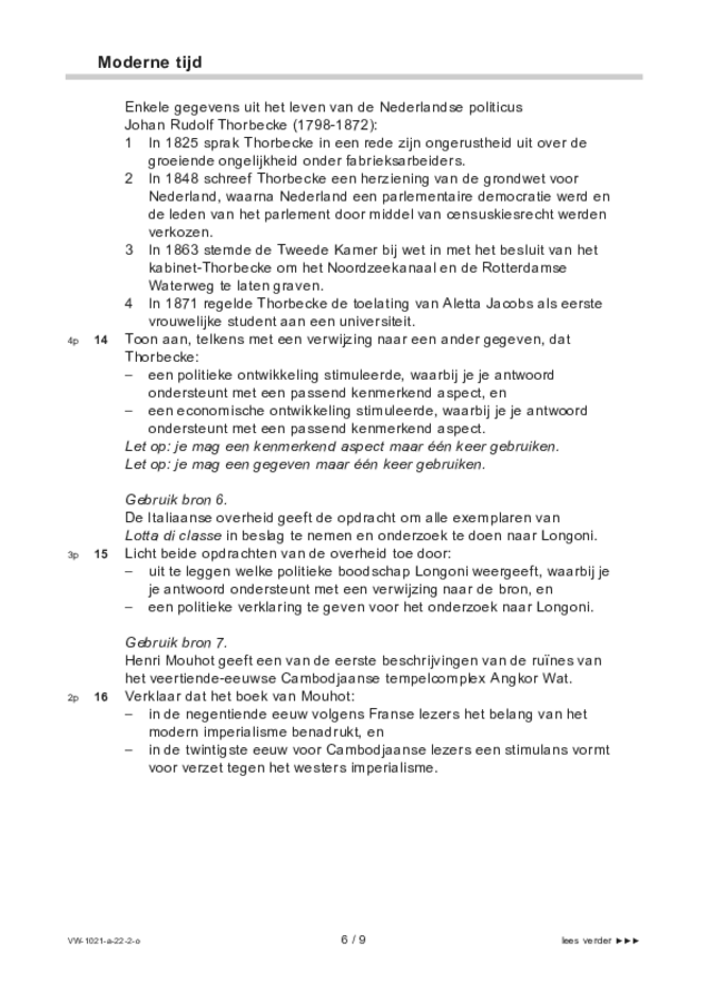 Opgaven examen VWO geschiedenis 2022, tijdvak 2. Pagina 6