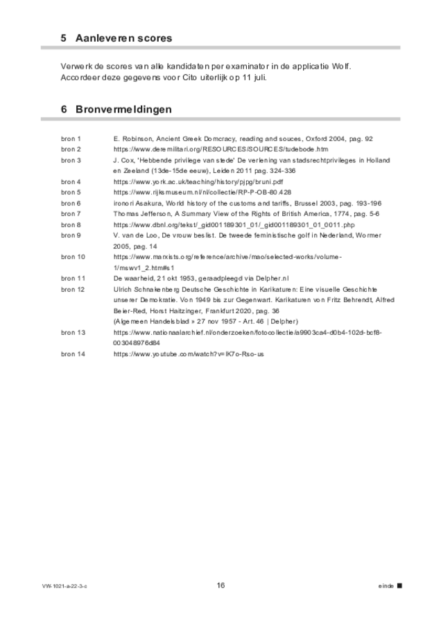 Correctievoorschrift examen VWO geschiedenis 2022, tijdvak 3. Pagina 16