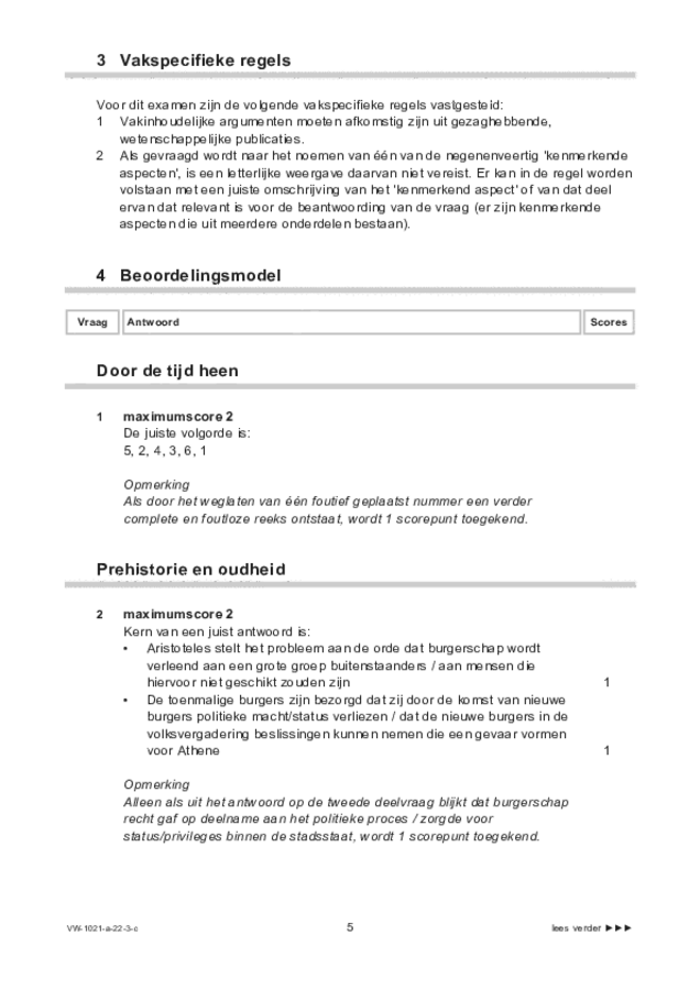 Correctievoorschrift examen VWO geschiedenis 2022, tijdvak 3. Pagina 5