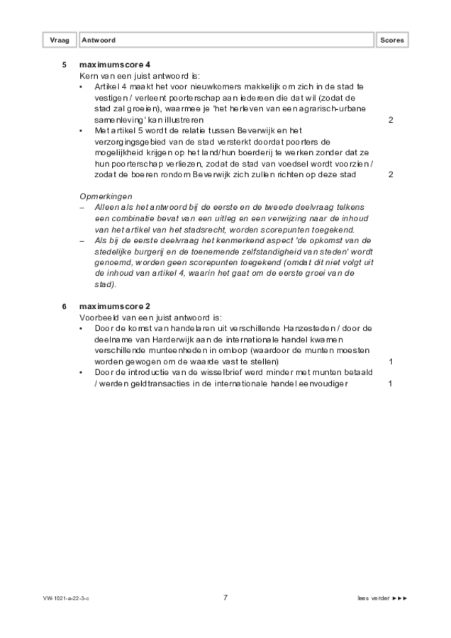 Correctievoorschrift examen VWO geschiedenis 2022, tijdvak 3. Pagina 7