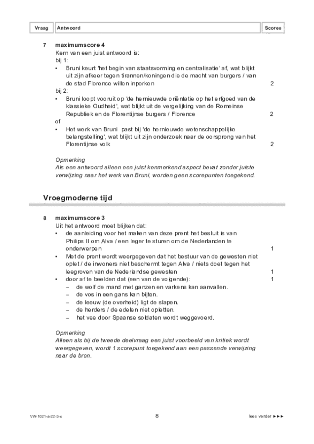 Correctievoorschrift examen VWO geschiedenis 2022, tijdvak 3. Pagina 8